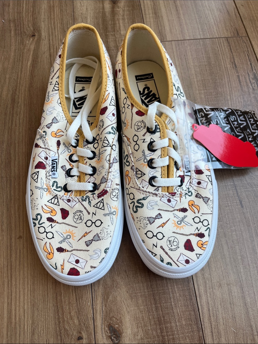 Harry Potter Vans Cream Canvas Sneakers with Yellow Trim